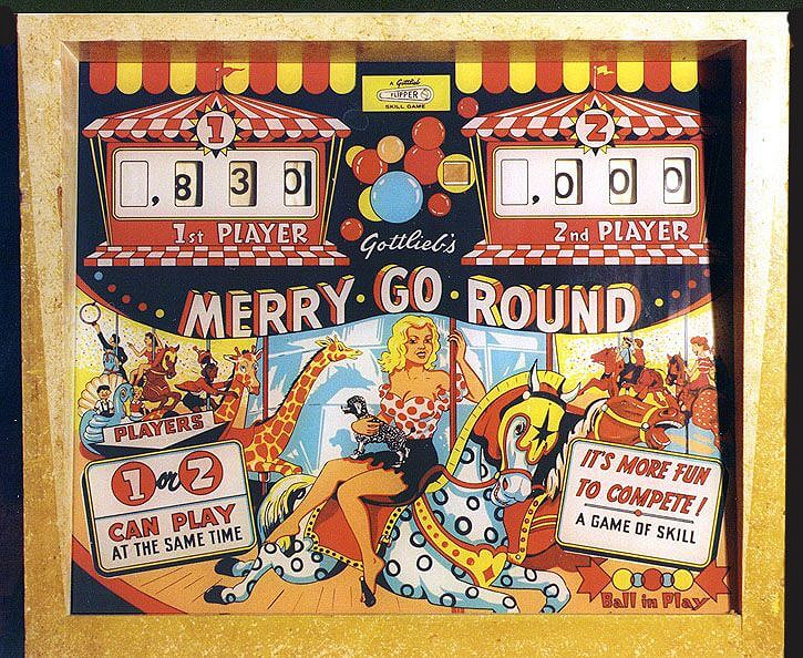 Merry-Go-Round is a classic electromechanical pinball machine released by Gottlieb in 1960, featuring a carousel theme with playful and colorful artwork.