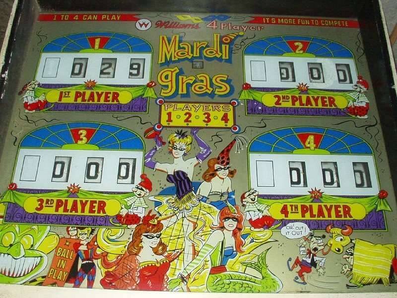 Mardi Gras is a classic pinball machine manufactured by Williams in 1962, featuring a carnival and festival theme.