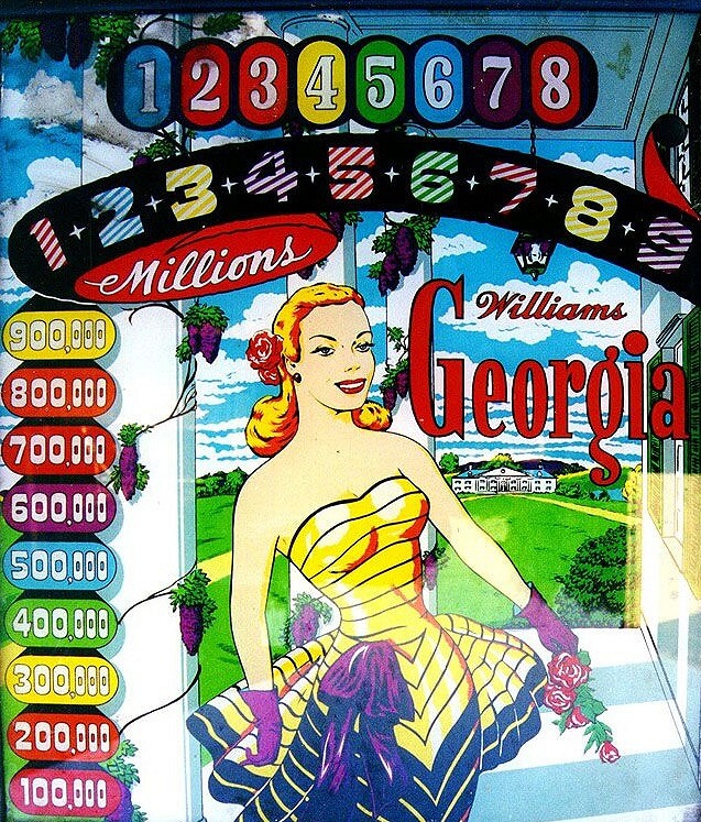 Georgia is a vintage pinball machine produced by Williams in the year 1950.