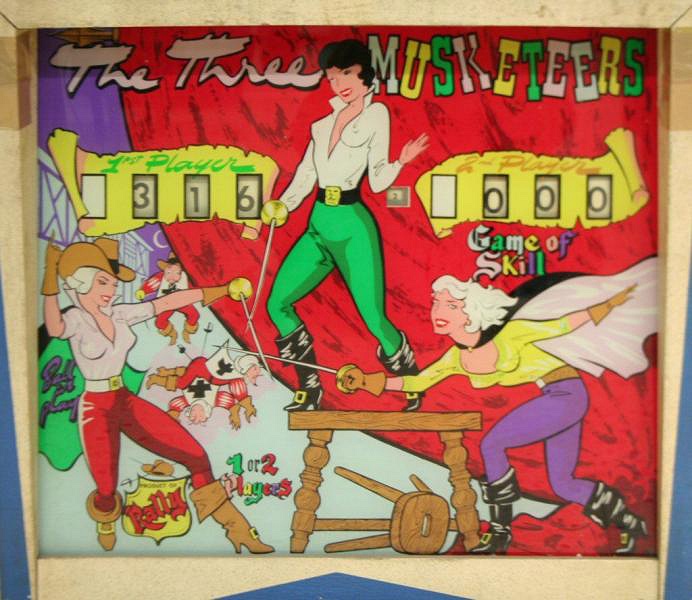 The Three Musketeers is an electro-mechanical pinball machine released by Rally Electro in 1963. It features themes based on the famous literary work 'The Three Musketeers' by Alexandre Dumas.