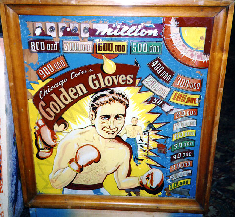 Golden Gloves is a vintage pinball machine released by Chicago Coin in 1949. The game bears a boxing theme, capturing the essence of 1940s boxing culture.