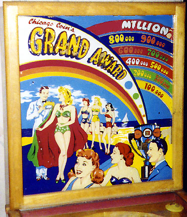 Grand Award is a vintage pinball machine produced by Chicago Coin in 1949, featuring classic mechanics typical of the era.