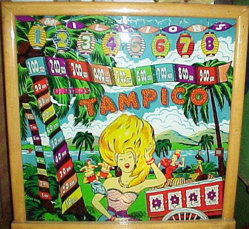 Tampico is a vintage pinball machine created by United in 1949. It is an electro-mechanical game known for its colorful graphics and captivating gameplay.