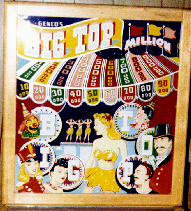 Big Top is a vintage pinball machine produced by Genco in 1949, featuring a circus theme.
