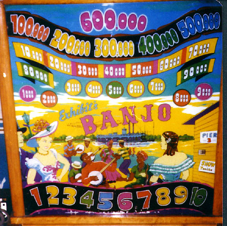 Banjo is a pinball machine released by Exhibit Supply Company in 1948. It features an early post-war design popular in the late 1940s.