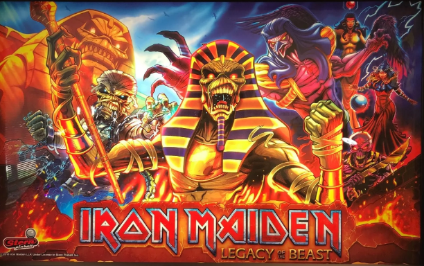 Iron Maiden: Legacy of the Beast is a pinball machine developed by Stern, themed around the iconic heavy metal band Iron Maiden and their mobile game 'Legacy of the Beast'. The Premium model features intricate artwork, custom playfield mechanics, and a number of interactive elements related to the band's music and imagery.