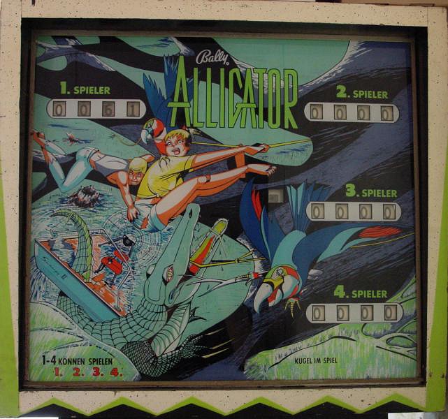 Alligator is a pinball machine produced by Bally in 1969. It features a playful theme centered around alligators and swamp environments.