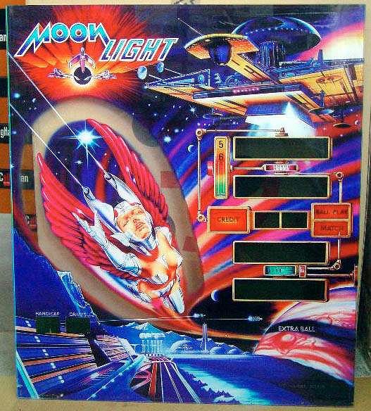 Moon Light is a solid-state pinball machine released by Inder in 1986, featuring a space and night sky theme with engaging gameplay.