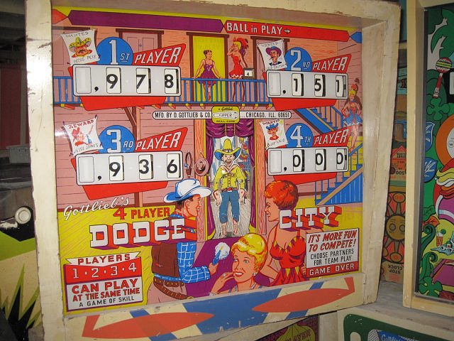 Dodge City is a vintage pinball machine released by Gottlieb in 1965, themed around the American Old West, specifically the notorious town of Dodge City.