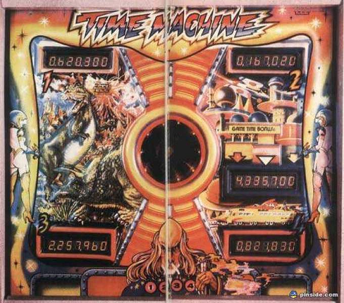 Time Machine is a pinball machine released in 1983 by Zaccaria. It is known for its unique time-travel theme and electromechanical features.