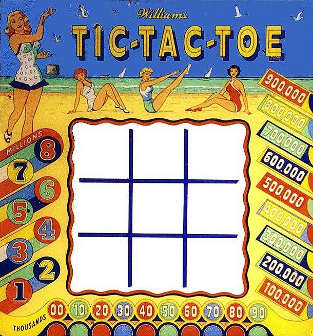 Tic-Tac-Toe is a classic electromechanical pinball machine released by Williams in 1958. The game incorporates the well-known noughts and crosses pattern as a central feature in its gameplay.