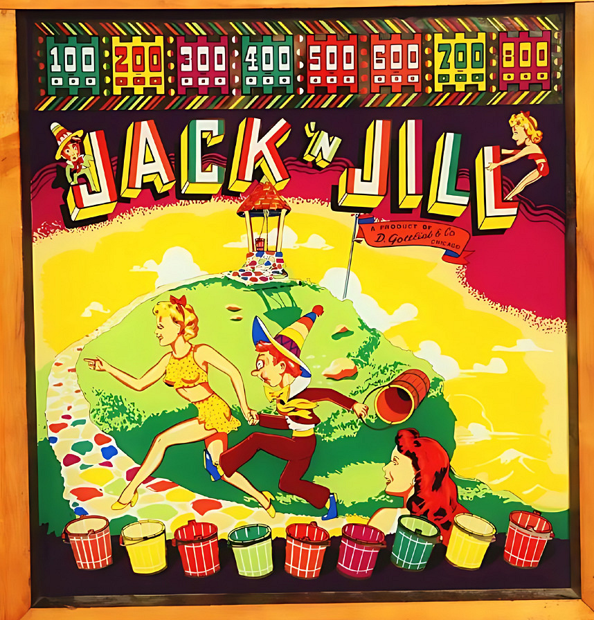Jack 'N Jill is a vintage pinball machine created by Gottlieb in 1948.