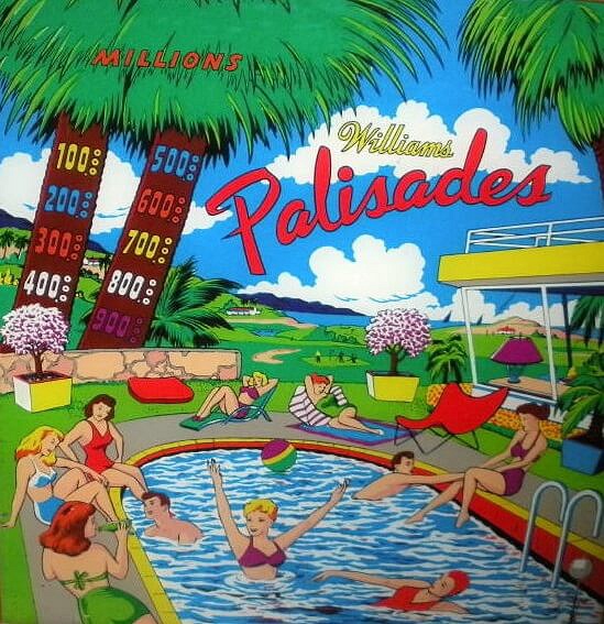 Palisades is a vintage pinball machine manufactured by Williams in 1953. It features classic woodrail design, common in the early 1950s.