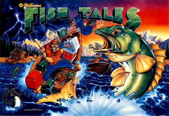 Fish Tales is a fishing-themed pinball machine produced by Williams Electronics in 1992. It features a variety of fish stories and fishing elements, bringing an outdoor adventure to the arcade.