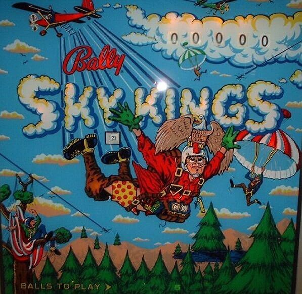 Sky Kings is a classic electromechanical pinball machine released by Bally in 1974. It features an aviation theme with artwork depicting pilots and aircraft.