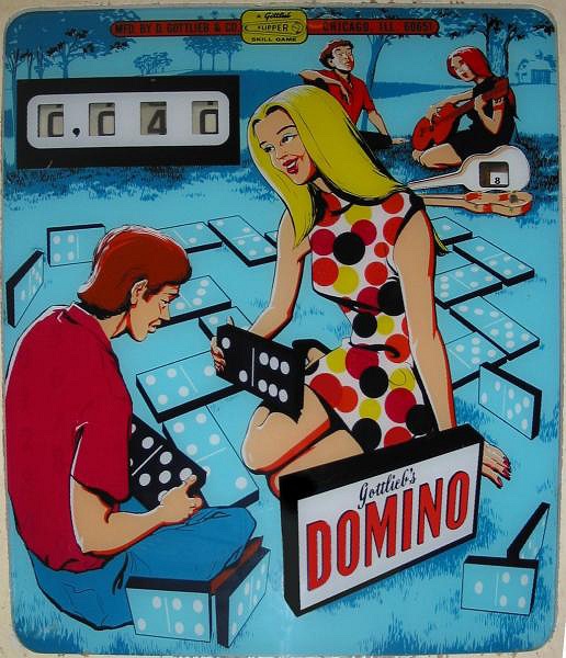 Domino is a classic electro-mechanical pinball machine released by Gottlieb in 1968. It features a domino-themed playfield with vibrant artwork and challenging gameplay.
