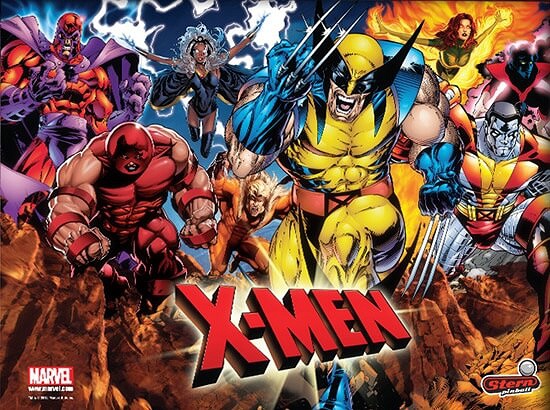 X-Men is a pinball machine released by Stern Pinball in 2012. The game features characters from the Marvel Comics' X-Men series and includes voiceovers, battle sequences, and various game modes.