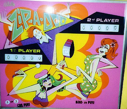 Zip-A-Doo is a classic electro-mechanical pinball machine produced by Bally in 1970. It features vibrant artwork and engaging gameplay common to the era.