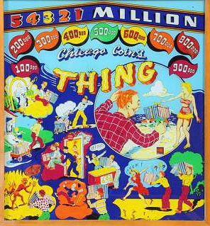 Thing is a vintage pinball machine released by Chicago Coin in 1951. It features classic pinball mechanics typical of the era.