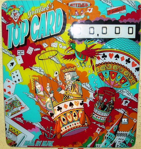 Top Card is a pinball machine produced by Gottlieb in 1974. It is an electromechanical machine featuring a card game theme, which was popular during its time.