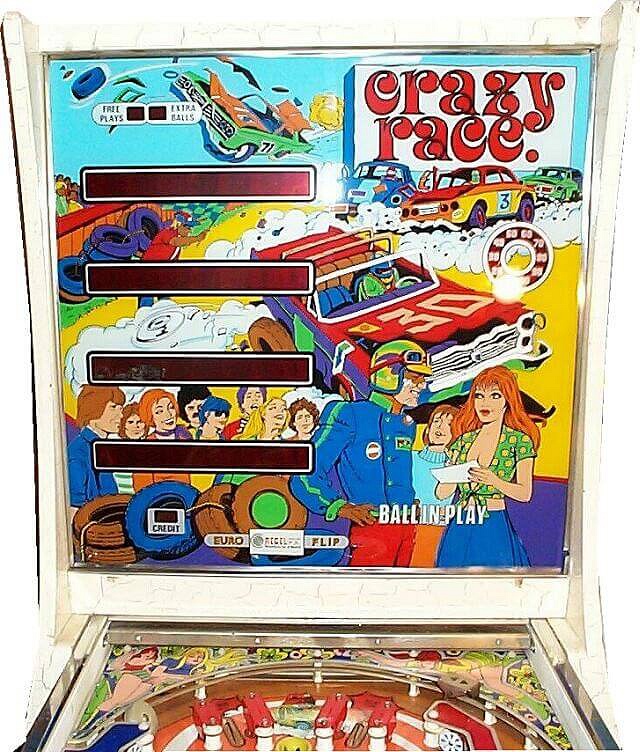 Crazy Race is a vintage pinball machine manufactured by Recel in 1978, featuring a racing theme with engaging gameplay mechanics.