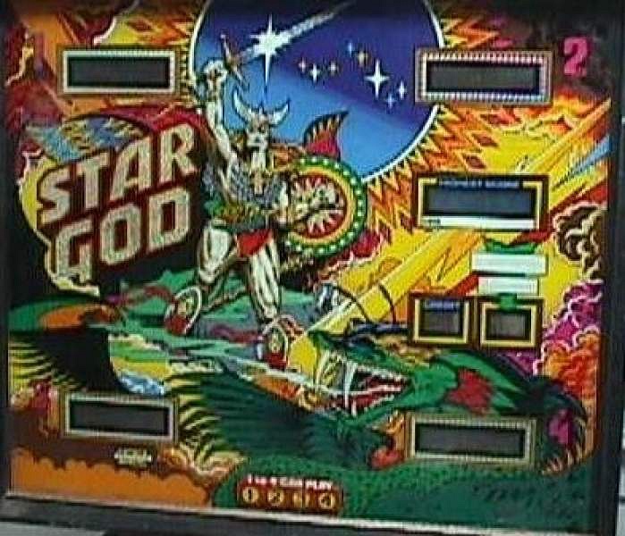 Star God is a pinball machine designed and manufactured by Zaccaria in 1980. It features a space-themed design with vibrant artwork and classic pinball mechanics.