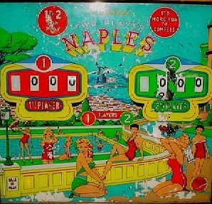 Naples is a pinball machine produced by Williams in 1957. It features classic mechanical pinball elements emblematic of the era.