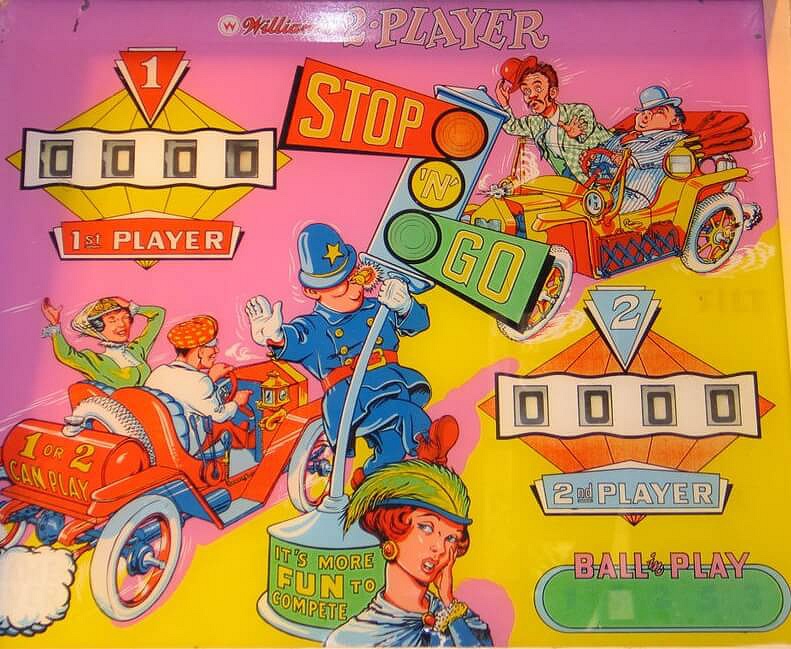 Stop 'N' Go is a vintage pinball machine released by Williams in 1964, featuring classic mechanical gameplay typical of the era.