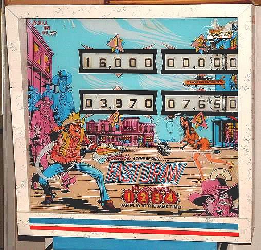 Fast Draw is a classic electromechanical pinball machine released by Gottlieb in 1975. The game features a Western-themed design and gameplay centered around quick reflexes and target shooting.