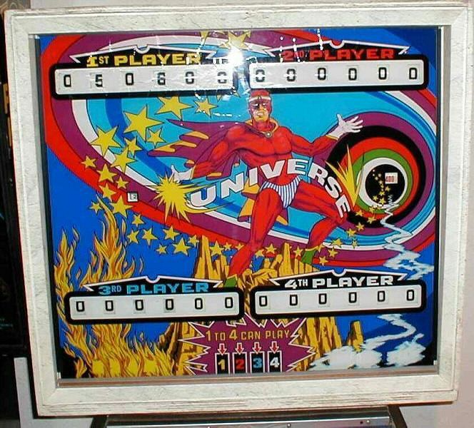 Universe is a pinball machine released by Zaccaria in 1975. It features an outer space theme, typical of the era in which it was made.