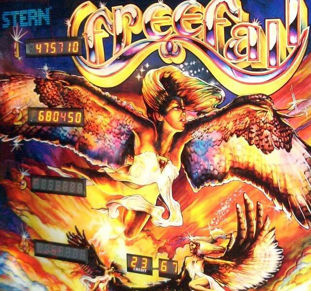 Freefall is a classic pinball machine designed by Harry Williams and released by Stern Electronics in 1980. Known for its aeronautical theme, the game challenges players to score points through various features, including drop targets and a unique spinner.