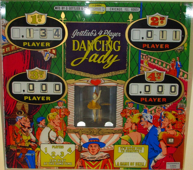 Dancing Lady is a classic electromechanical pinball machine released by Gottlieb in 1966. It features a vibrant theme centered around dance and entertainment, typical of the era's pinball machines.