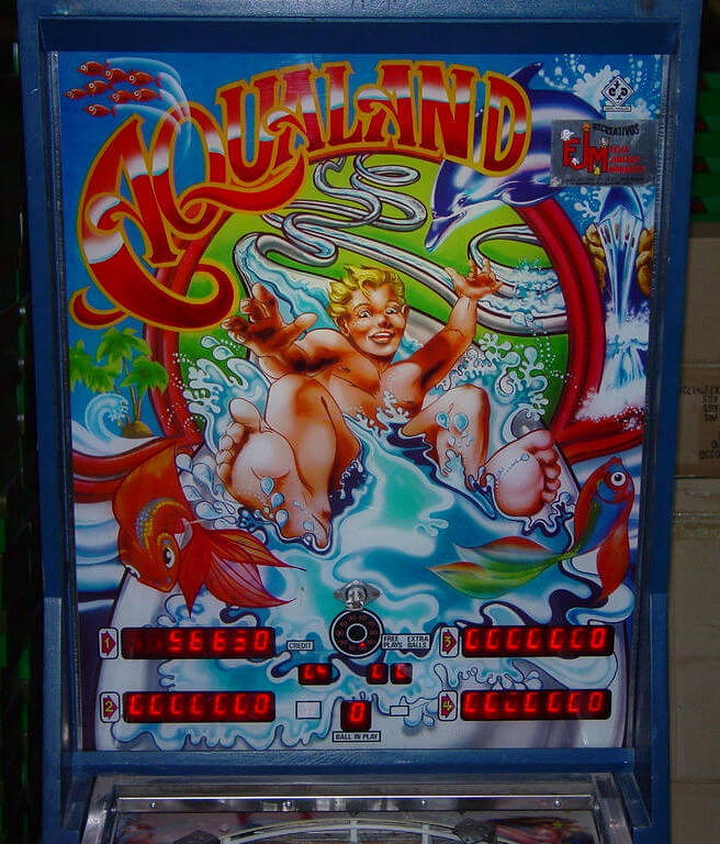 Aqualand is a vintage pinball machine themed around underwater adventures. It features vivid artwork and distinctive mechanical action typical of the mid-1980s era.