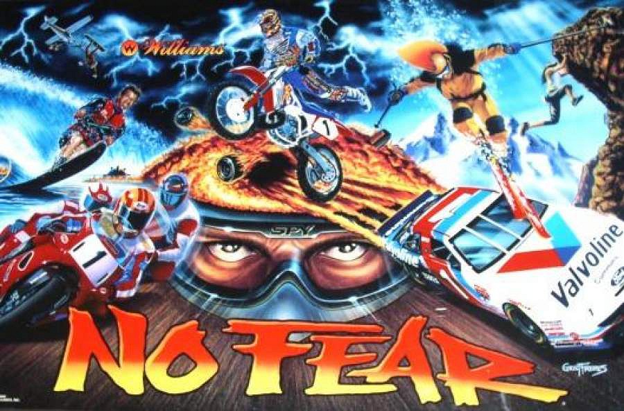 No Fear: Dangerous Sports is a pinball machine produced by Williams, released in January 1995. It revolves around extreme sports, featuring fast-paced gameplay with stunts and risky sports themes.