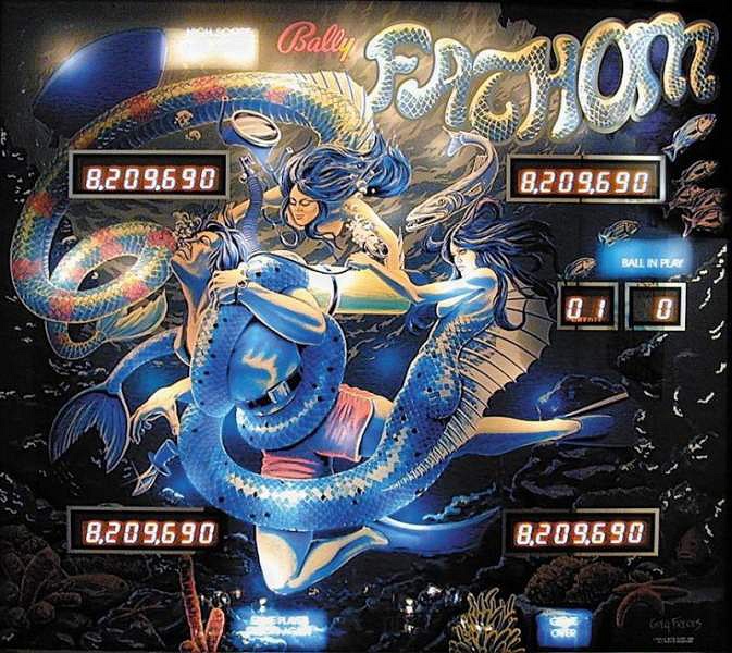 Fathom is an underwater-themed pinball machine released by Bally in 1981. It features mermaids and sea creatures and is known for its complex gameplay and beautiful artwork.