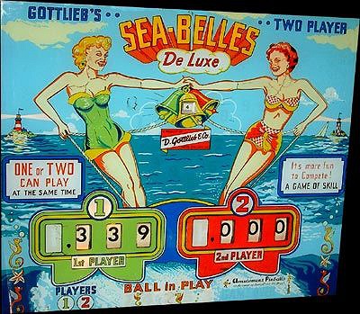 Sea Belles is a classic electromechanical pinball machine released by Gottlieb in 1956. This game features a nautical theme with artwork depicting mermaids and oceanic elements.