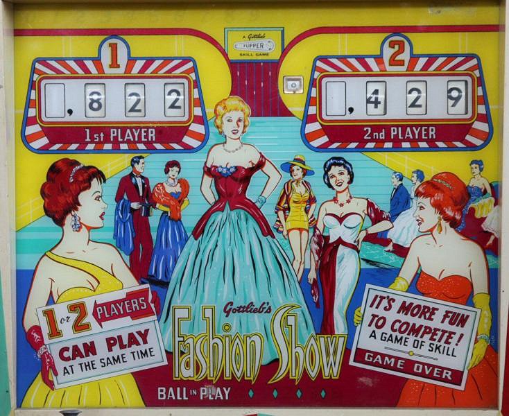 Fashion Show is an electromechanical pinball machine released by Gottlieb in April 1962. It features a stylish theme reflective of the fashion culture of the early 1960s.