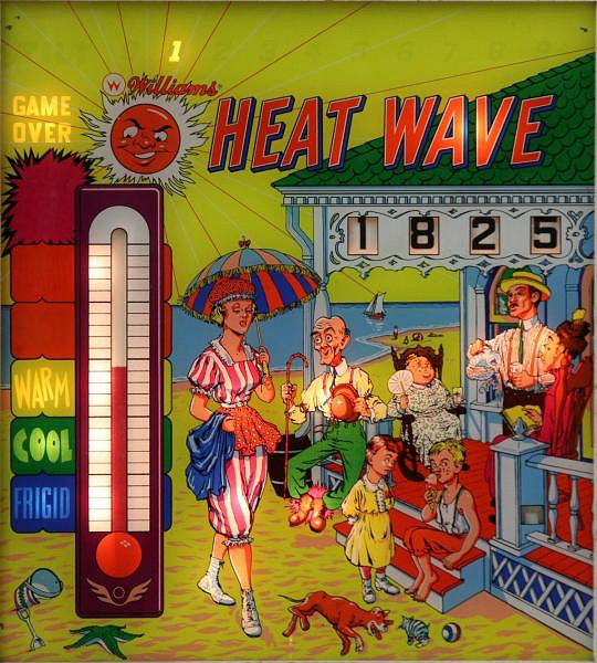 Heat Wave is an electro-mechanical pinball machine released in 1964 by Williams. It is known for its innovative thermometer feature, which rises as players score points.