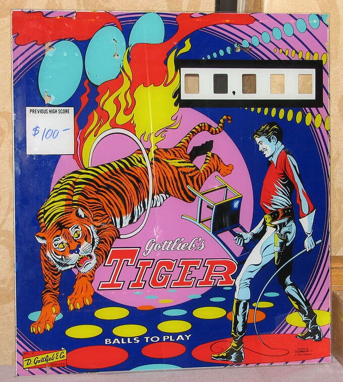 Tiger is a wedgehead-style electro-mechanical pinball machine released by Gottlieb in 1975. It features a captivating tiger theme, with vibrant graphics and classic 1970s-era gameplay.