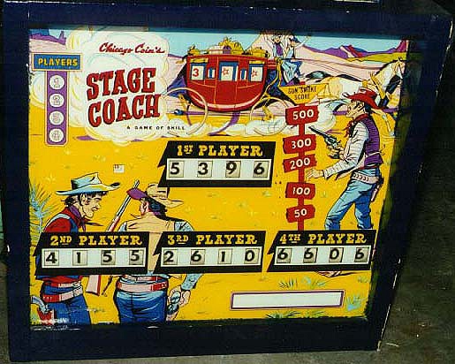 Stage Coach is a Western-themed electro-mechanical pinball machine released by Chicago Coin in 1968.