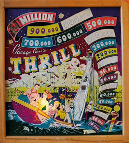 Thrill is a historical pinball machine released by Chicago Coin in 1948, known for its classic design and gameplay.