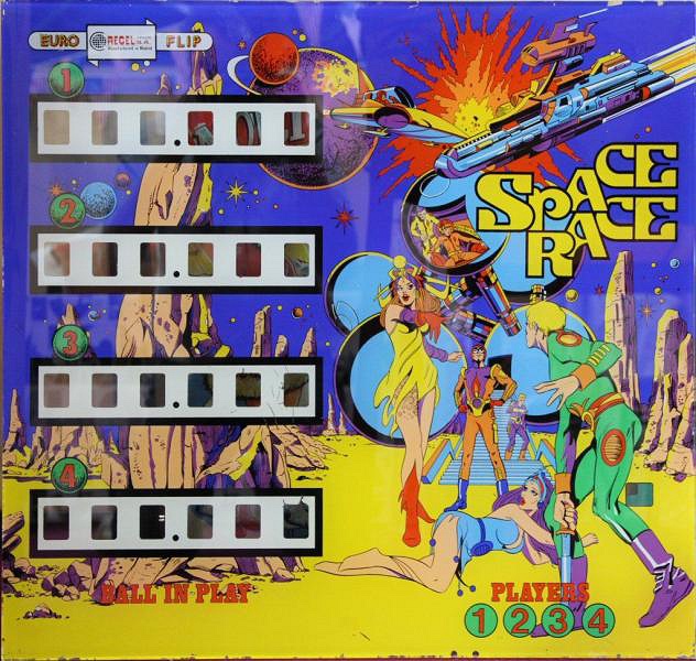 Space Race is an electro-mechanical pinball machine released by the Spanish company Recel in 1977. It features a space exploration theme that was popular during the 1970s.