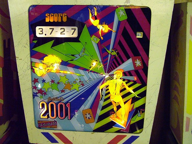2001 is an electro-mechanical pinball machine designed by Ed Krynski and released by Gottlieb in 1971. It features a sci-fi theme with a focus on numeric targets.
