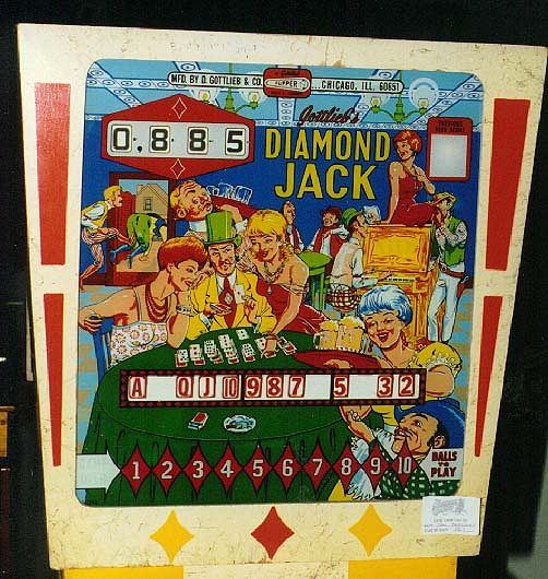 Diamond Jack is an electro-mechanical pinball machine released by Gottlieb in 1967. Known for its classic design and engaging gameplay, it features a card game theme.