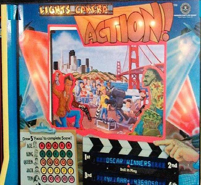 Lights...Camera...Action! is a pinball machine designed by Gottlieb, released in 1988. It combines elements of both pinball and video gaming, with a theme centered around Hollywood movie production.