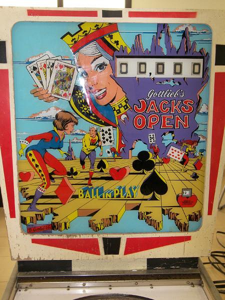 Jacks Open is a classic electro-mechanical pinball machine designed by Ed Krynski and released by Gottlieb in 1977. It is well known for its card game theme and engaging gameplay.