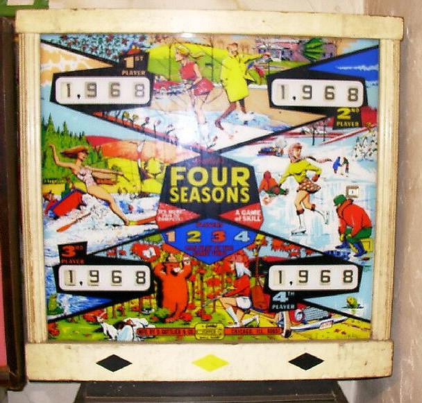 Four Seasons is an electro-mechanical pinball machine released by Gottlieb in 1968. It features a vibrant and colorful design with a theme centered around different seasons of the year.