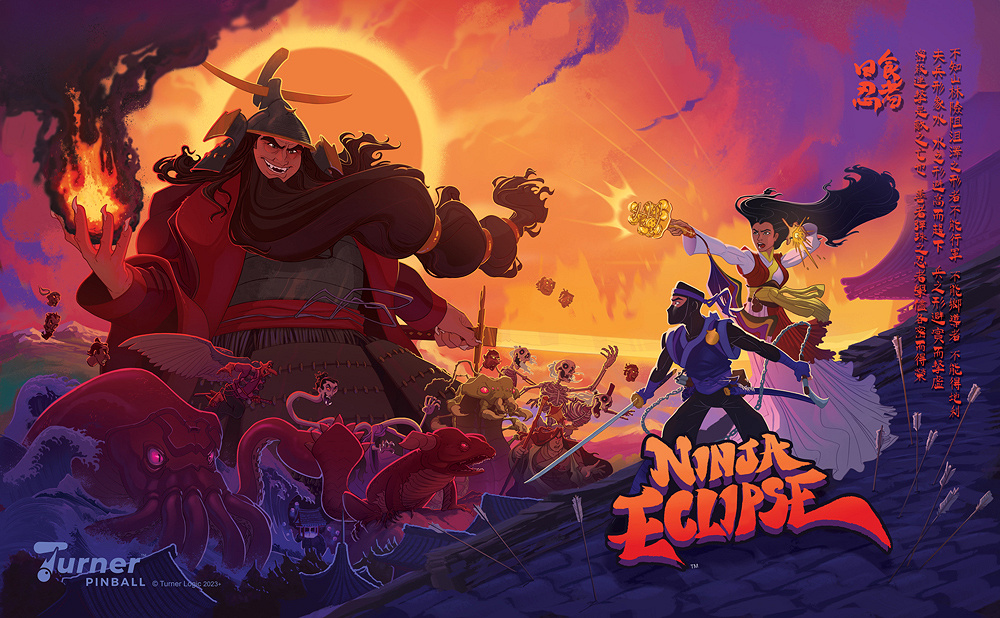 Ninja Eclipse (Arcade Edition) is an immersive arcade game experience combining elements of martial arts, action, and adventure, developed by Turner Pinball. Featuring fast-paced gameplay and dynamic graphics, players must navigate through various levels filled with challenges and enemies, utilizing ninja skills to advance.