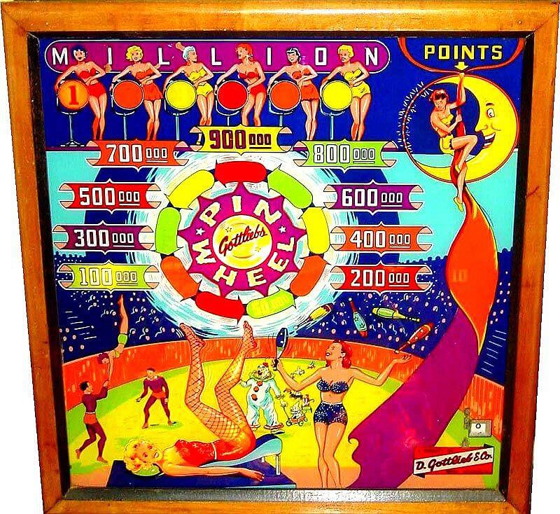 Pin Wheel is a vintage pinball machine released by Gottlieb in 1953. Known for its classic design and engaging game play, it has been a beloved addition to collections for fans of historical pinball machines.