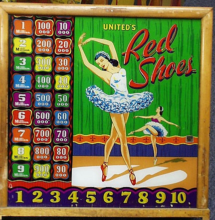 Red Shoes is a vintage pinball machine manufactured by United in 1950.